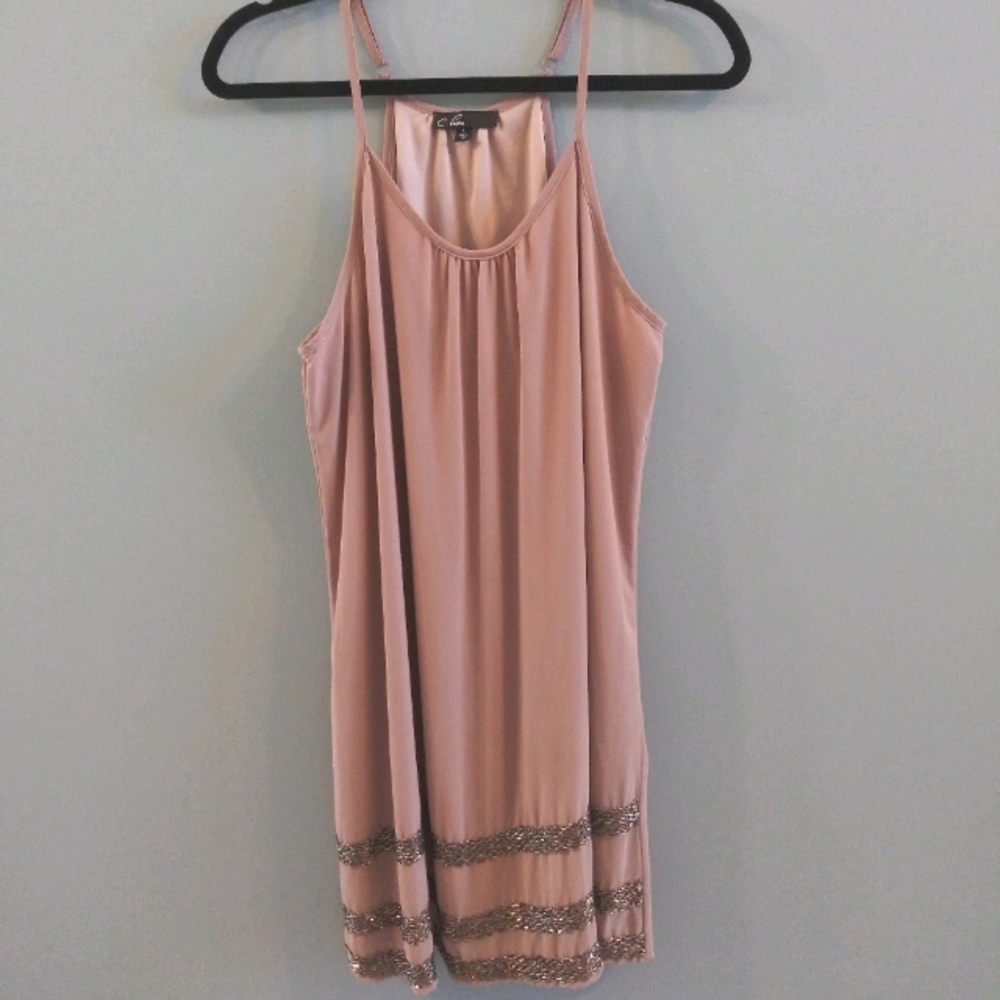 C. LUCE Beaded Slip Dress